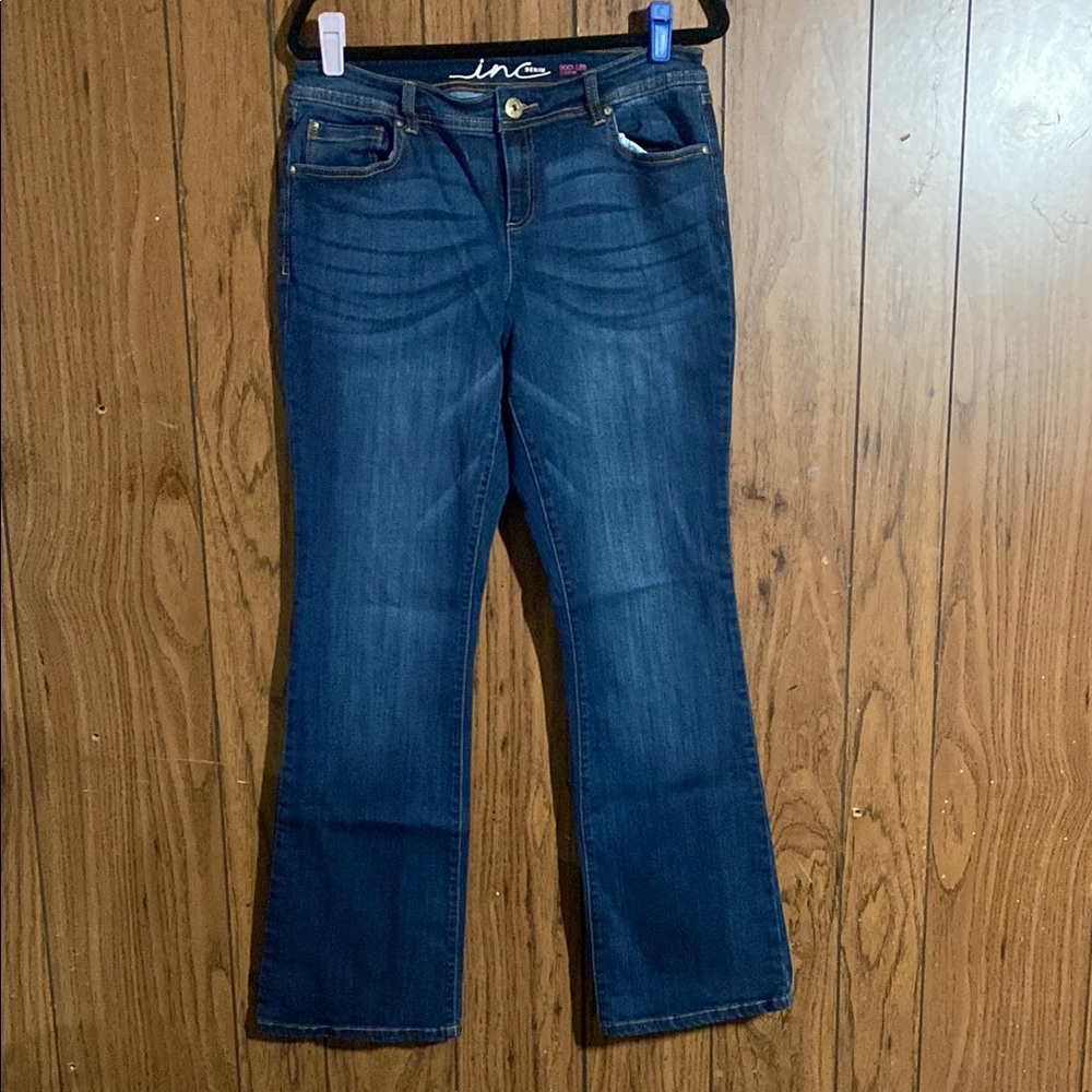 INC International Concepts Blue Flare Wide Leg Jeans